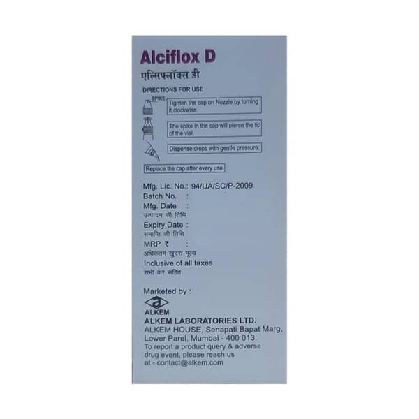 Alciflox D 10ml Bottle Of Eye/Ear Drops