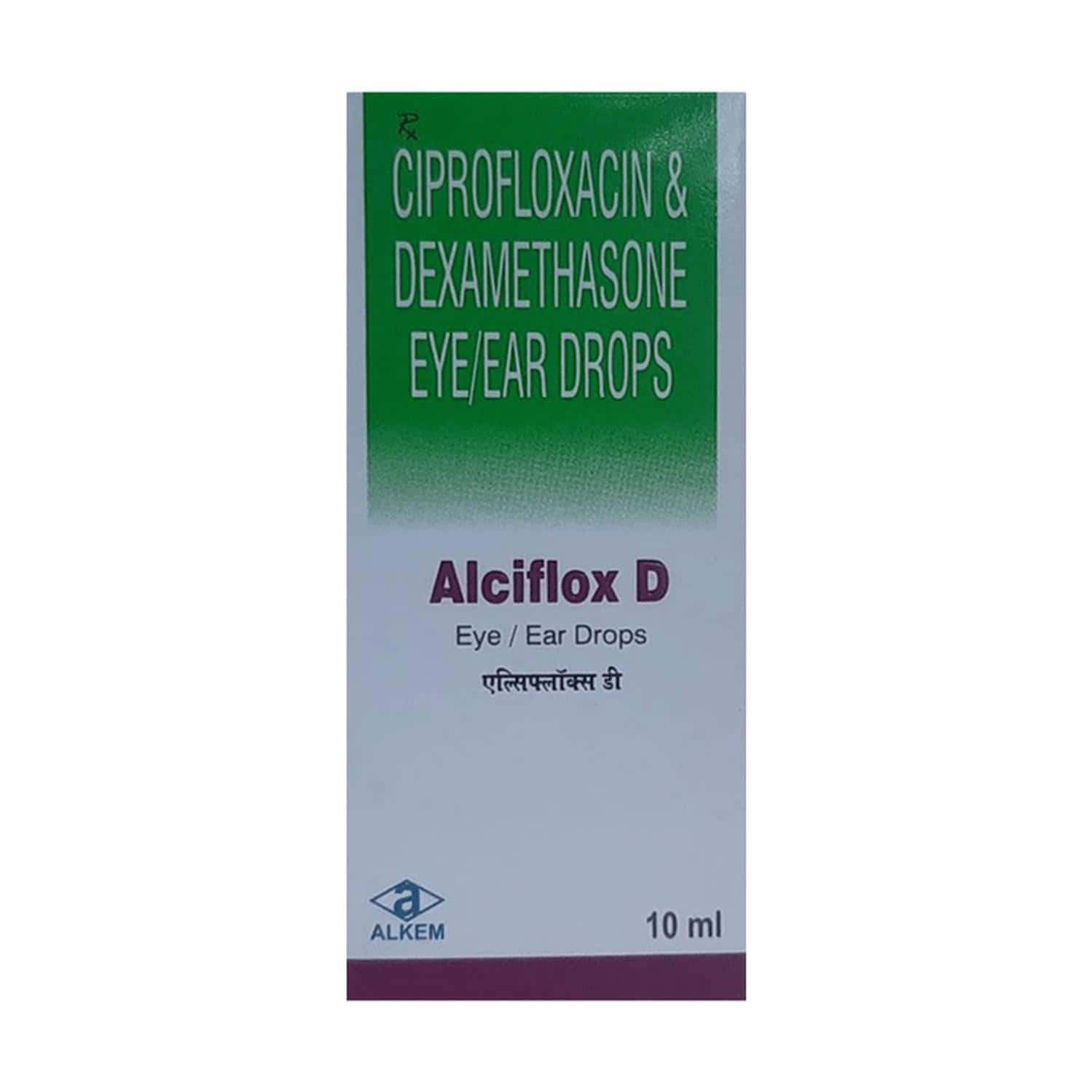 alciflox d 10ml bottle of eye ear drops