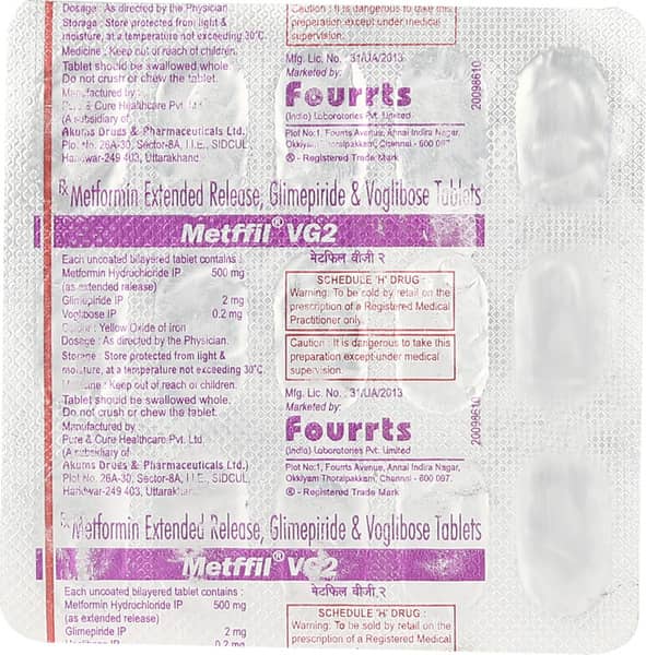 Metffil Vg 2mg Strip Of 15 Tablets