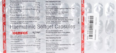 New Hemfer Strip Of 30 Capsules