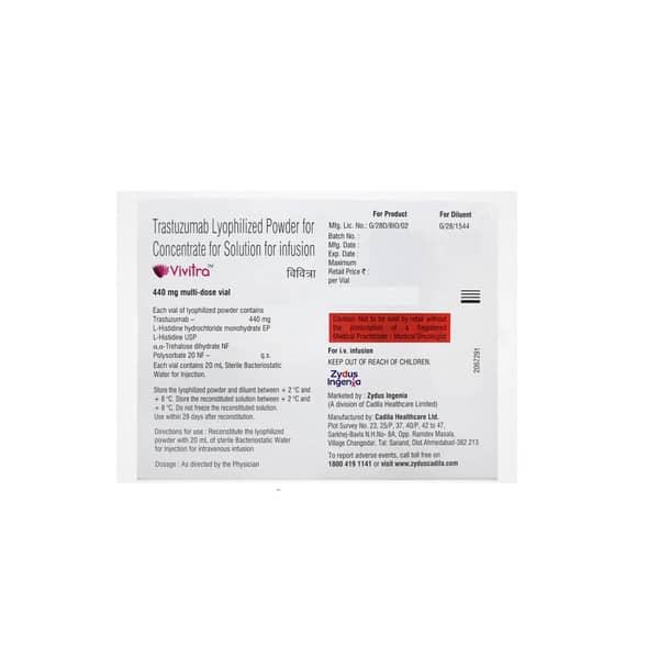 Vivitra 440mg Dry Vial Of 1 Powder For Injection