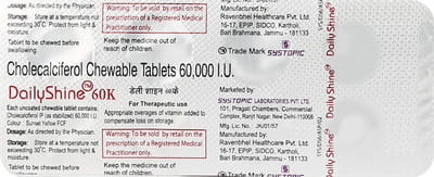 Dailyshine 60k Orange Flavour Sugar Free Strip Of 8 Chewable Tablets