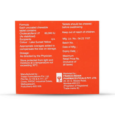 Zindee 60000 Iu Strip Of 4 Chewable Tablets