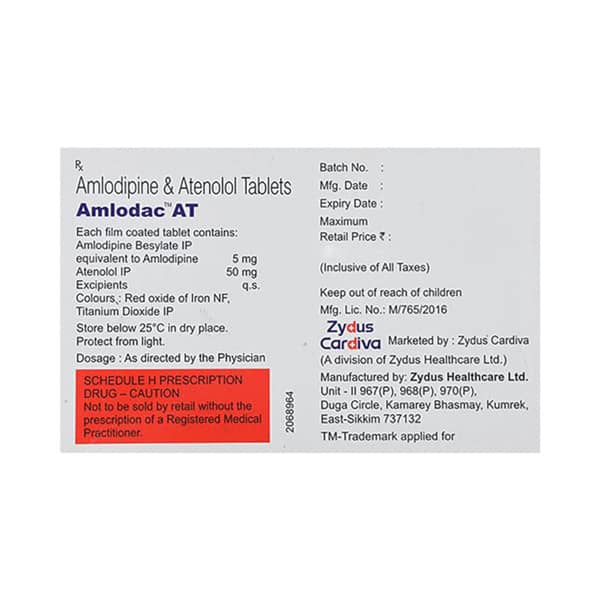 Amlodac At 50/5mg Strip Of 10 Tablets