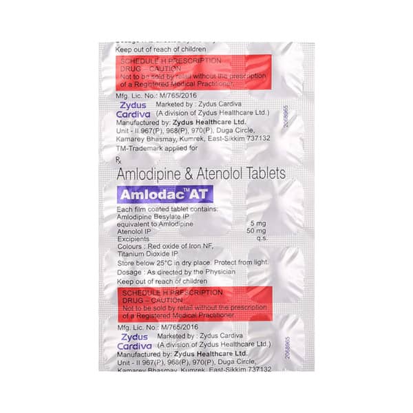 Amlodac At 50/5mg Strip Of 10 Tablets