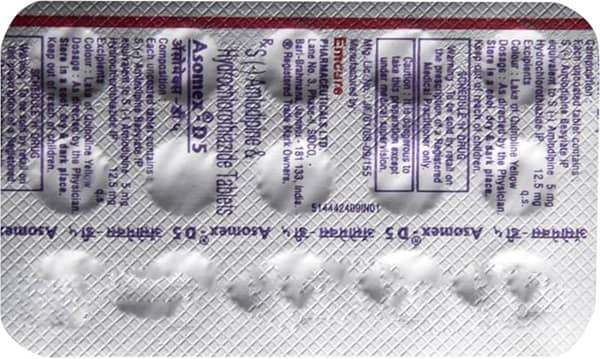 Asomex D 5/12.5mg Strip Of 15 Tablets
