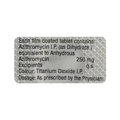 Zithrolect 250 Mg Strip Of 6 Tablets