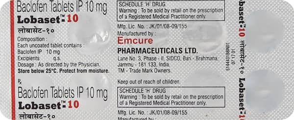 Lobaset 10 Mg Strip Of 10 Tablets