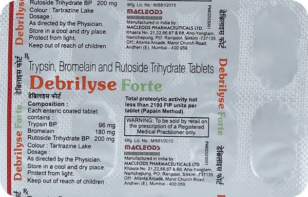 डेब्रिलीस फोर्टे 96/200/180 एमजी की स्ट्रिप 10 टैबलेट्स