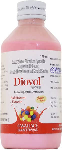 Diovol Bubblegum Flavour Sugar Free Bottle Of 170Ml Solution