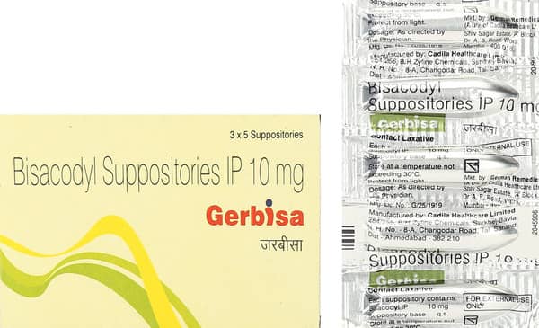 Gerbisa 10mg Strip Of 5 Suppositories