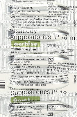 Gerbisa 10mg Strip Of 5 Suppositories