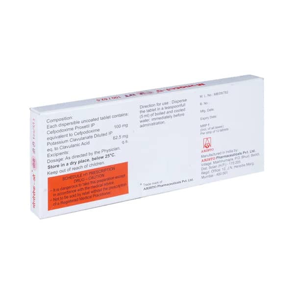 Monocef O Cv 100/62.5mg Dt Strip Of 10 Tablets