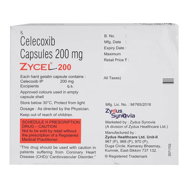 Zycel 200 Mg Strip Of 4 Capsules