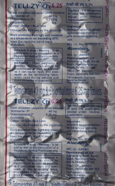 Tellzy Ch 40/6.25mg Strip Of 15 Tablets