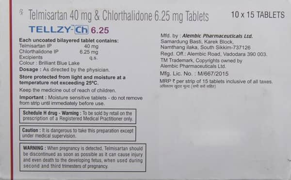 Tellzy Ch 40/6.25mg Strip Of 15 Tablets