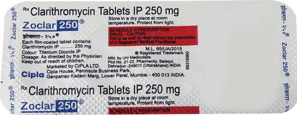 Zoclar 250mg Strip Of 4 Tablets