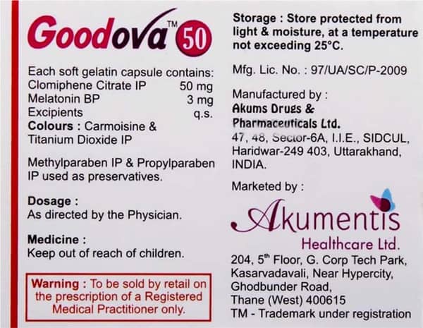 Goodova 50mg Strip Of 5 Capsule