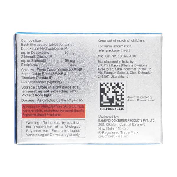 Manforce Staylong 50/30Mg Strip Of 4 Tablets