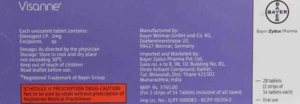 विसैनन 2 एमजी की स्ट्रिप 14 टैबलेट्स