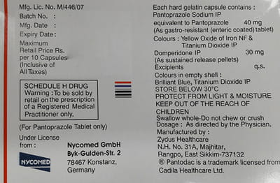 Pantodac Dsr 30/40mg Strip Of 15 Capsules