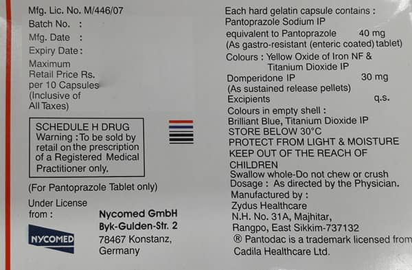 Pantodac Dsr 30/40mg Strip Of 15 Capsules