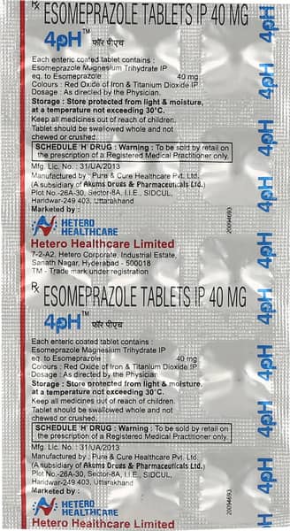 4ph 40 Mg Strip Of 15 Tablets