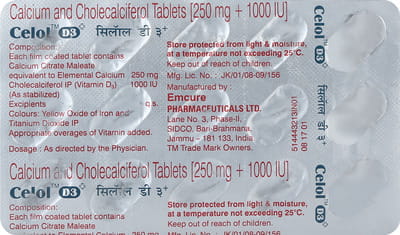 Celol D3 Plus Strip Of 15 Tablets