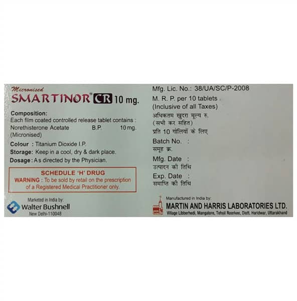 Smartinor Cr 10mg Strip Of 10 Tablets