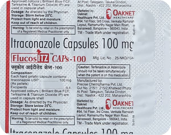 Flucos Itz 100Mg Strip Of 10 Capsules