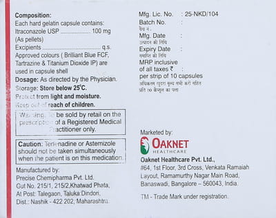 Flucos Itz 100mg Strip Of 10 Capsules