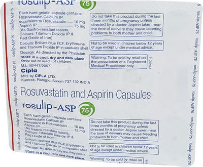 Rosulip Asp 75mg Strip Of 15 Capsules