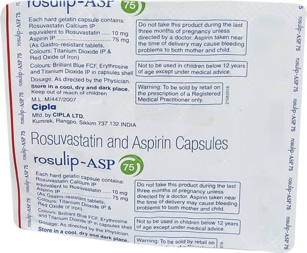 Rosulip Asp 75mg Strip Of 15 Capsules