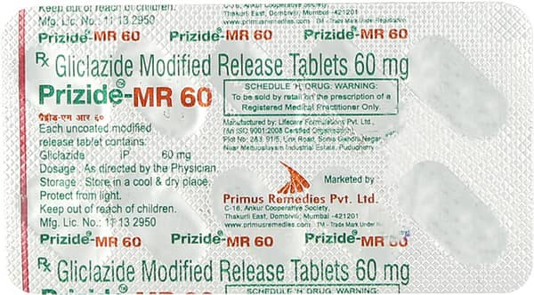 Prizide Mr 60mg Strip Of 10 Tablets