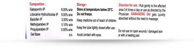 Gabagesic Tube Of 30gm Gel
