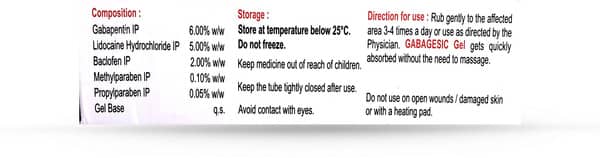 Gabagesic Tube Of 30gm Gel