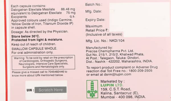 Dabistar 75Mg Strip Of 10 Capsules