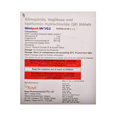 Glimipack Mv 1/0.3mg Strip Of 10 Tablets