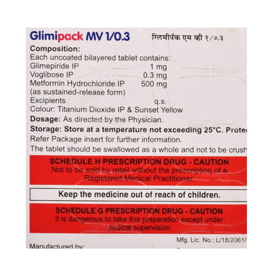 Glimipack Mv 1/0.3mg Strip Of 10 Tablets