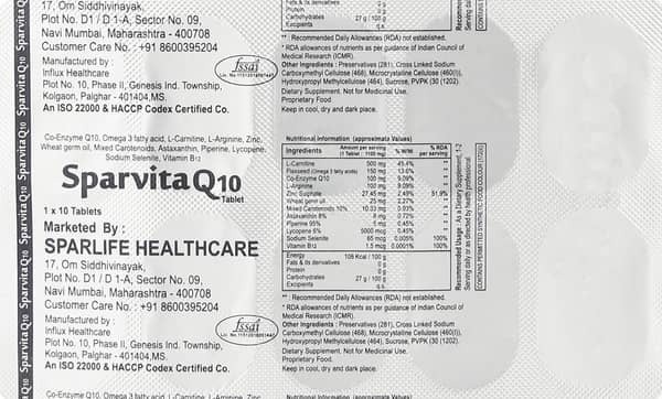 Sparvita Q10 Strip Of 10 Tablets