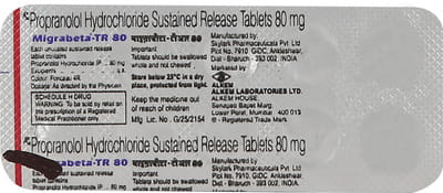 Migrabeta Tr 80mg Strip Of 10 Tablets