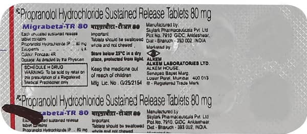 Migrabeta Tr 80mg Strip Of 10 Tablets