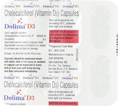 Dolima D3 Strip Of 8 Capsules