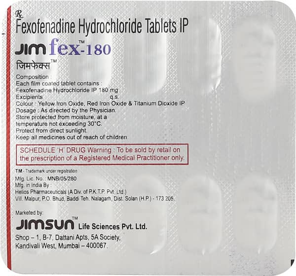 Jimfex 180mg Strip Of 10 Tablets