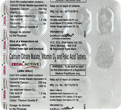 Zecal Active Strip Of 15 Tablets