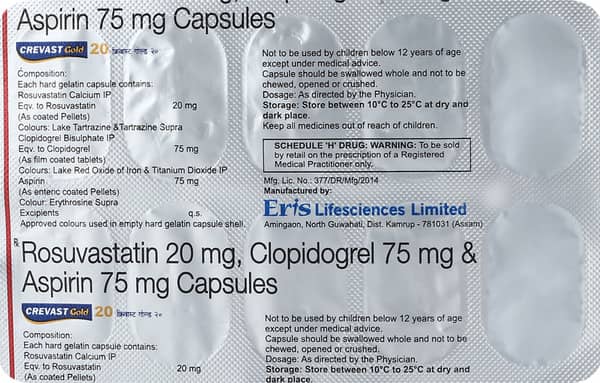 Crevast Gold 20Mg Strip Of 10 Capsules