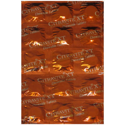 Citravite Xt Orange Flavour Strip Of 15 Chewable Tablets