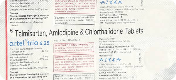 Aztel Trio 6.25mg Strip Of 10 Tablets