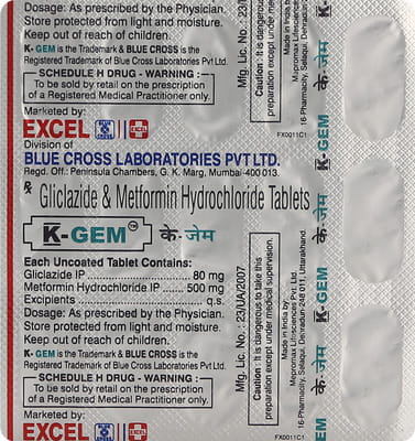 K Gem Strip Of 15 Tablets