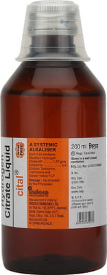 Cital Sugar Free Bottle Of 200ml Syrup